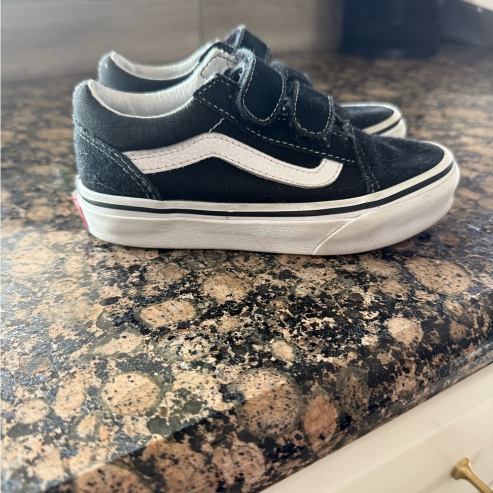 Vans Kids Black and White Sneakers size 12 Toddler